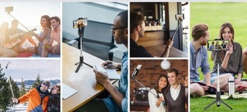 KIJEK DO SELFIE STICK TRIPOD STATYW PILOT BLUETOOT STOJAK DO ZDJĘĆ + UCHWYT