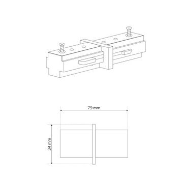 EDO Łącznik wzdłużny do szyna oświetleniowa 1 fazowa czarny Sys. MEVA PRO