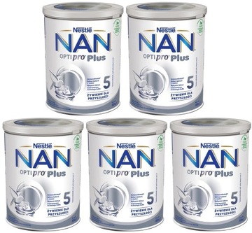 5x Mleko modyfikowane NAN 5 Optipro Plus 800g