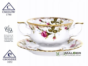 B013 SPODEK 17 Róża Złota IWONA CHODZIEŻ PORCELANA