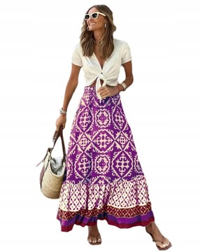 ЖЕНСКАЯ ЯРКАЯ ДЛИННАЯ ЮБКА МАКСИ В БОХО