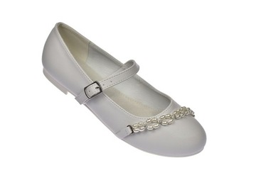 Buty komunijne białe balerinki pełne 48/23 roz. 33