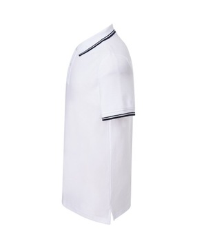 Мужская рубашка-поло JHK CONTRAST белая, темно-синяя, L