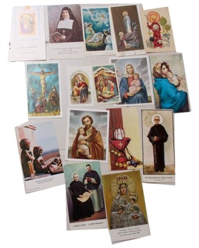 RELIGIJNE święte obrazki PRL 16szt