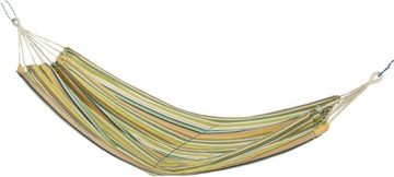Hamak ogrodowy w paski 200x100 cm żółty