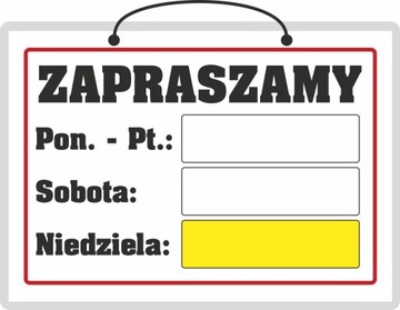 Tabliczka laminowana ZAPRASZAMY - A4