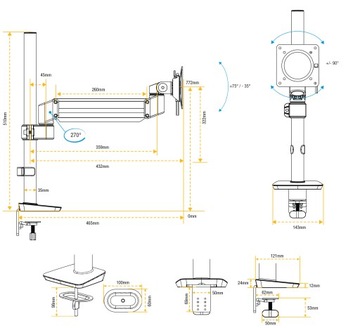 Uchwyt Do Monitora LCD Biurkowy Srebrny Fellowes