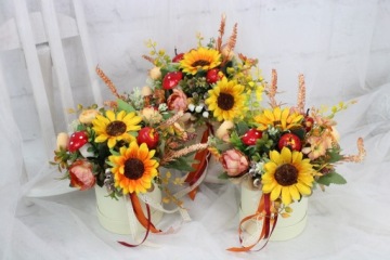 Осенняя гирлянда украшение двери Подсолнухи розы украшение