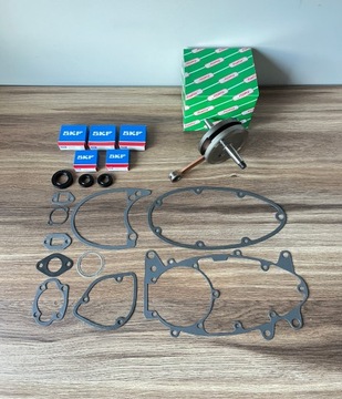 NOWY KOMPLETNY WAŁ KORBOWY ŁOŻYSKA USZCZELKI JAWA 50 OGAR 200 KRYNGIELIT