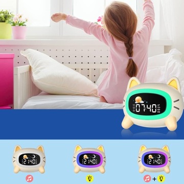 Цифровые будильники со светодиодной прикроватной лампой RGB Clock Dual Children