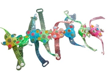 8 świecących bransoletek LED FIDGET SPINNER, kwiatki, różne kolory