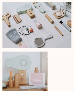 БОЛЬШОЙ ДЕРЕВЯННЫЙ НАБОР ПАРИКМАХЕРСКОЙ КОСМЕТИКИ 17в1