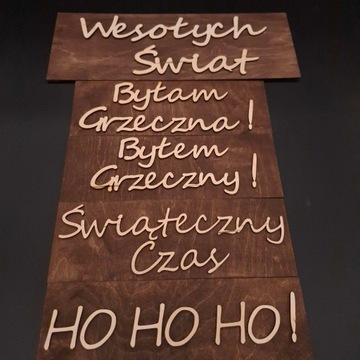 ZESTAW TABLICZEK DO ZDJĘĆ WESOŁYCH ŚWIĄT REKWIZYT DO SESJI ŚWIĄTECZNEJ 5x