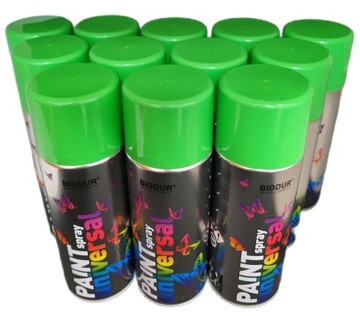 Spray farba ZIELONY ŻÓŁTY RAL 6018 - 400 ml zestaw 12 sztuk