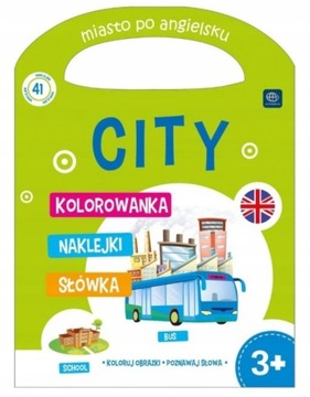 Kolorowanka naklejki INTERDRUK - NAUKA ANGIELSKIEGO - CITY - MIASTO
