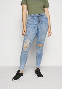 MISSGUIDED PLUS JEANSY Z PRZETARCIAMI XXL