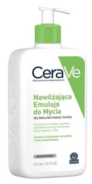 CERAVE NAWILŻAJĄCA EMULSJA DO MYCIA z ceramidami skóra norm. i sucha 473ml