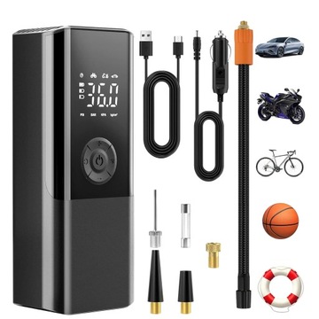 2W1 POMPKA ELEKTRYCZNA DO KÓŁ KOMPRESOR SAMOCHODOWY BEZPRZEWODOWY POWERBANK