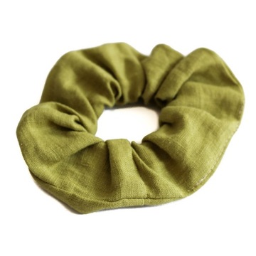 Gumka do włosów scrunchie soczysta zieleń 100% LEN