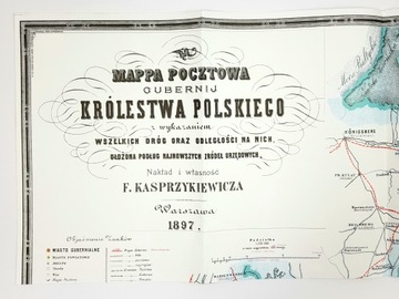 Mapa pocztowa Królestwa Polskiego 1897