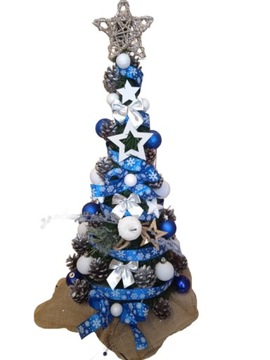 Конус, украшенный в горшке со светодиодным украшением 60 см