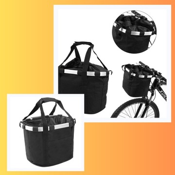 КОРЗИНА ДЛЯ ВЕЛОСИПЕДА СУМКА SANIT ПЕРЕДНЯЯ ЧЕРНАЯ РУЧКА