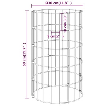 VidaXL Габионные корзины, круглые, 4 шт., Ø30x50/10