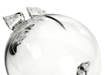 Очень большая стеклянная копилка PIGGY с ГРАВИРОВАННОЙ надписью в подарок на день рождения.