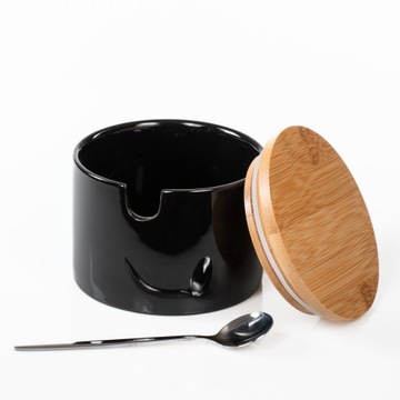 ФАРФОРОВАЯ САХАРНИЦА С КРЫШКОЙ-ЛОЖКОЙ PRIMA DECO САХАРНИЦА