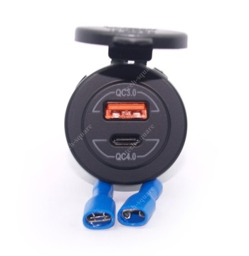 USB быстрое зарядное устройство QC3.0 + QC4.0 монтажная розетка 12/24В 5А 60Вт
