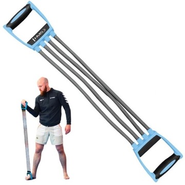 Ekspander gumowy 4 naciągi ŻYŁY z uchwytami 74cm do rozgrzewki HMS EM09