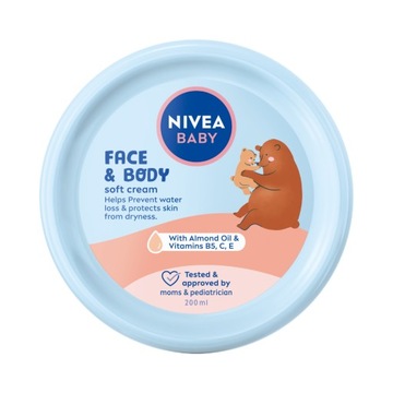NIVEA BABY Krem ochronny do twarzy i ciała dla dzieci - nawilżający 200 ml