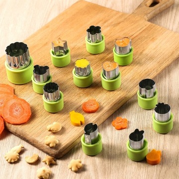 12 шт. РЕЗКИ ДЛЯ ОВОЩЕЙ, ФРУКТОВ, ПЕЧЕНЬЯ, ФОРМОВКИ ДЛЯ СЭНДВИЧЕЙ