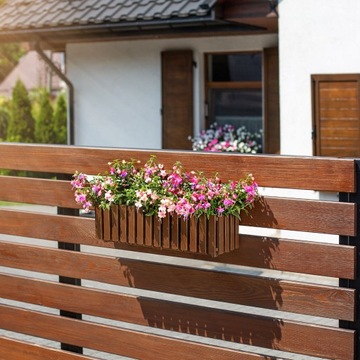 БАЛКОННЫЙ ЯЩИК 58см + 2 КОРИЧНЕВЫЕ РУЧКИ