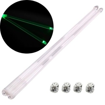 Świecące Pałeczki perkusyjne LED zielone + 4 baterie, pałki do perkusji