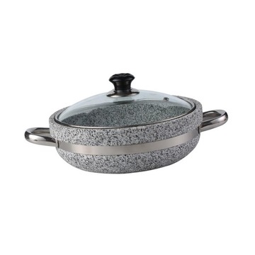 Универсальная многоразовая жаровня с корейской каменной чашей для тушения кимчи 28 см