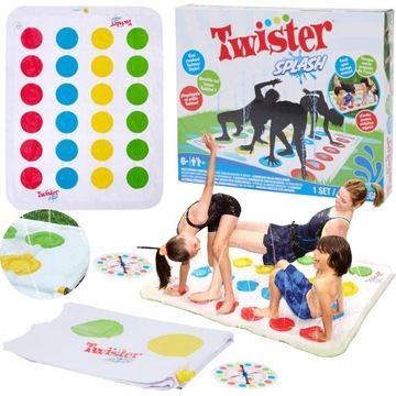 ZESTAW GRA ZRĘCZNOŚCIOWA WODNY TWISTER SPLASH ZE ZRASZACZEM XXL 170x120 cm