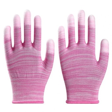 1pair PU Fingers And Palms Gloves Printed Pink