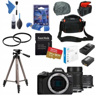 CANON EOS R50 + RF-S 18-45mm IS STM + RF-S 55-210mm IS STM AKCESORIA 2X AKU