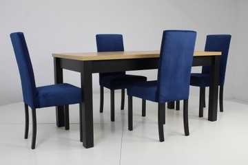 Комплект LOFT 4 стула + стол 160/200 NAVY VELVET