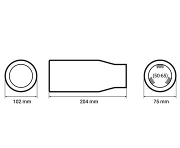 Насадка глушителя, крышка глушителя, хром, нержавеющая сталь MT 018BC