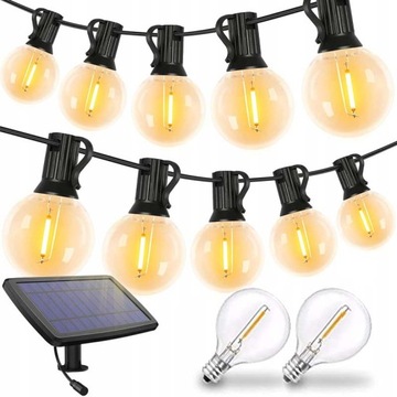 GIRLANDA SOLARNA LAMPKI OGRODOWE 30LED ŻARÓWKA