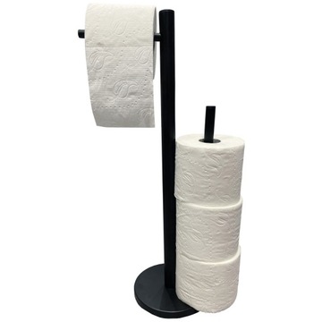 CZARNY STOJAK NA PAPIER TOALETOWY + 4 ROLKI GRATIS