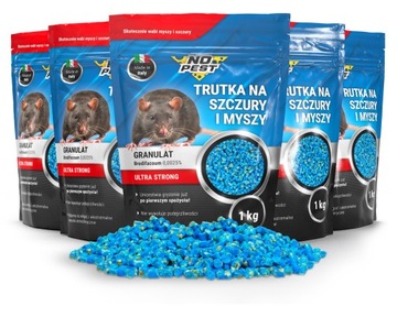 SILNA TRUTKA ŚRODEK TRUCIZNA PELLET GRANULAT NA SZCZURY MYSZY GRYZONIE 5KG