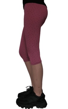 Legginsy 3/4 Getry Rybaczki BRUDNY RÓŻ KROPKI 128