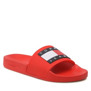 Tommy Jeans Klapki Ess EM0EM01191 Deep Crimson XNL męskie R.44 Czerwone