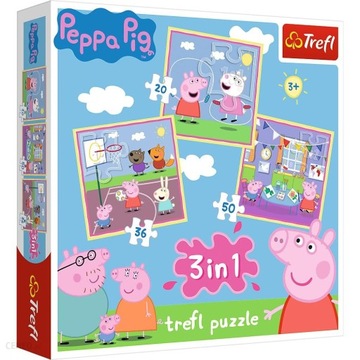 ŚWINKA PEPPA PIG 3W1 Trefl Puzzle 106 EL 34813