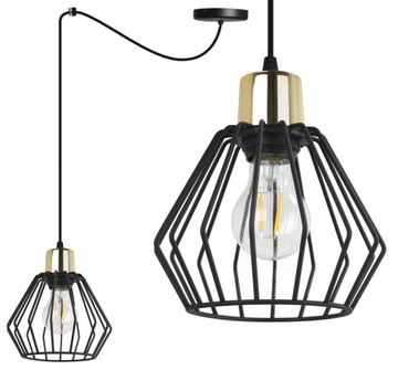 LAMPA WISZĄCA ŻYRANDOL SUFITOWA DRUCIAK KLOSZ LED
