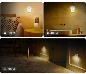 Ночник ДЛЯ LED РОЗЕТКИ с датчиком 3 СВЕТА РЕЖИМЫ движения контакта