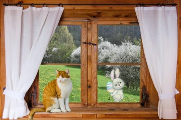 НАКЛЕЙКА ПАСХАЛЬНЫЙ ЗАЙЧИК - БЕЛЫЙ ЗАЙЧИК-4А